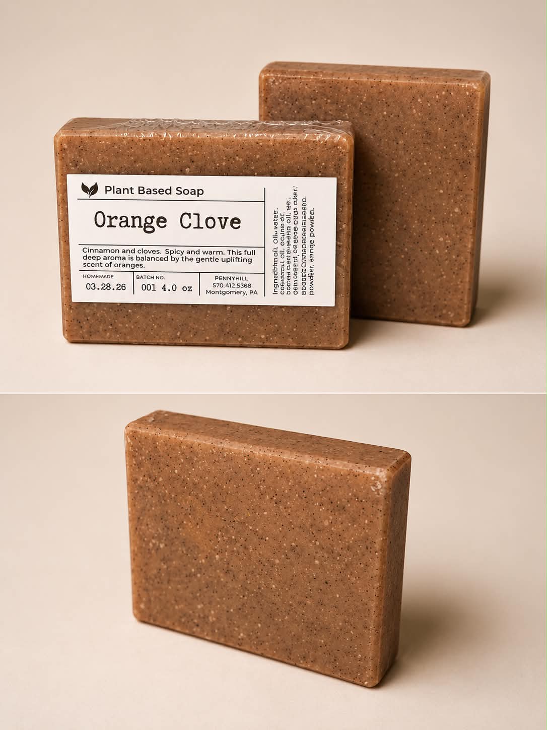 Orange Clove Botanical Plant-Based Soap